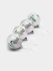 Серебряный набор новогодних шаров для елки Змея, 6 см, 4 штуки, матовые, символ года 2025