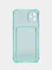 Зеленый чехол с карманом для карт iPhone XR, 11, 12, 13, 14, Pro, Pro Max, Plus, 7, 8, айфон