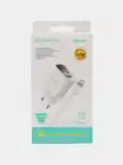 Белый зарядное устройство Borofone BA58A для iPhone, 2USB, быстрая зарядка 2.4A