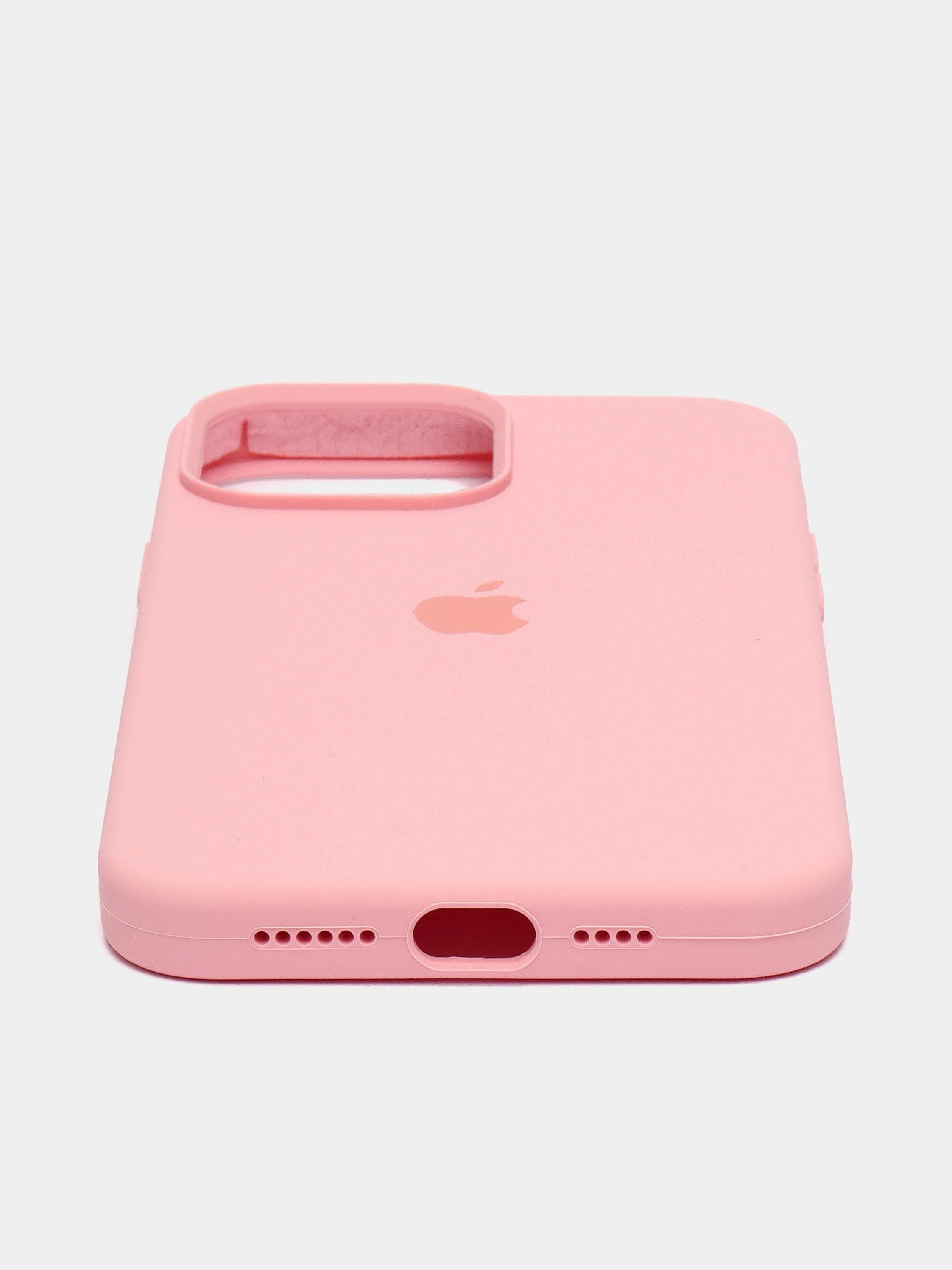 Пастельно-коралловый чехол Silicone Case для iPhone 13 Pro Max с закрытым низом