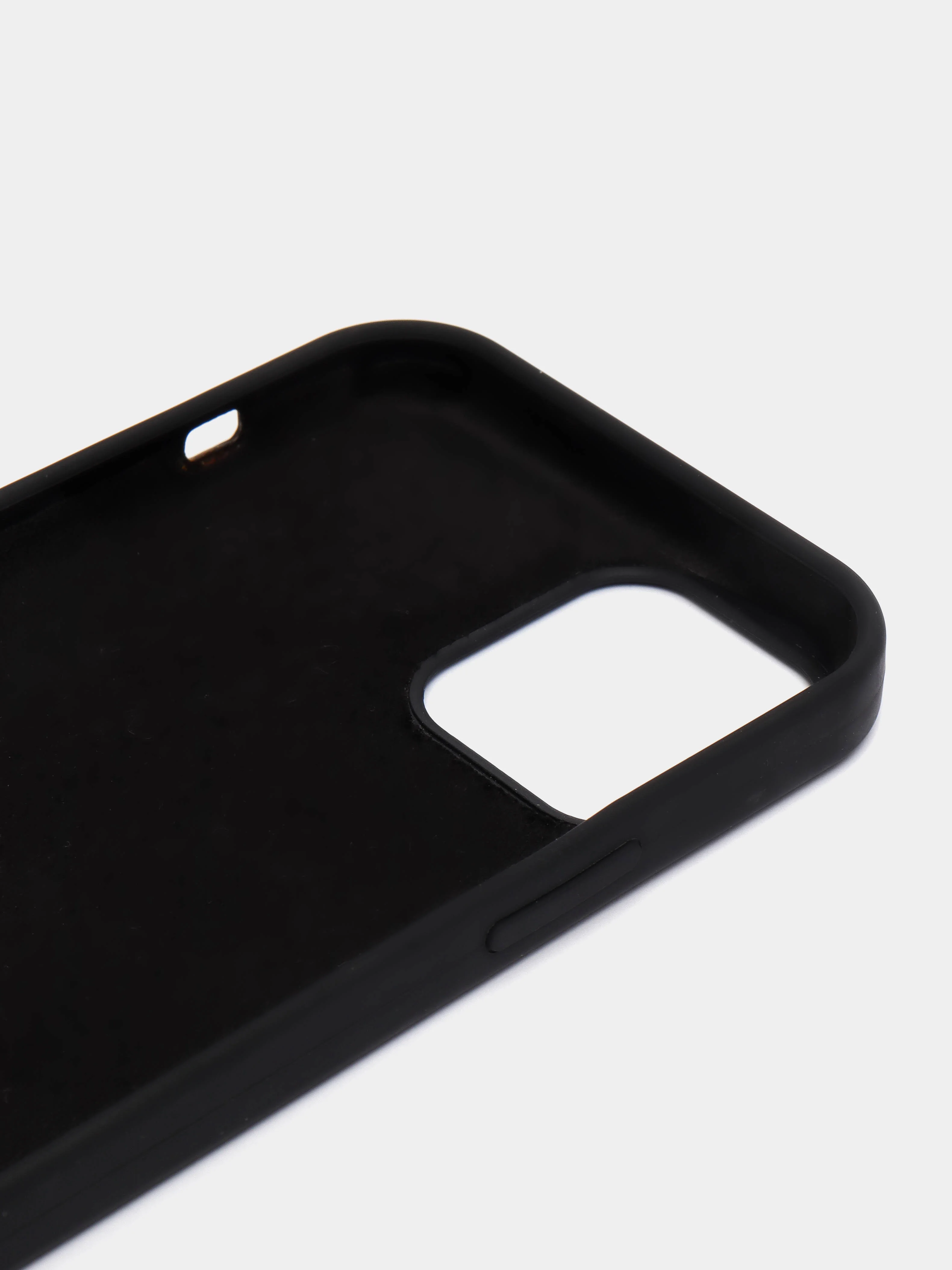 Черный чехол Silicone Case для iPhone 12 / iPhone 12 Pro, закрытый низ