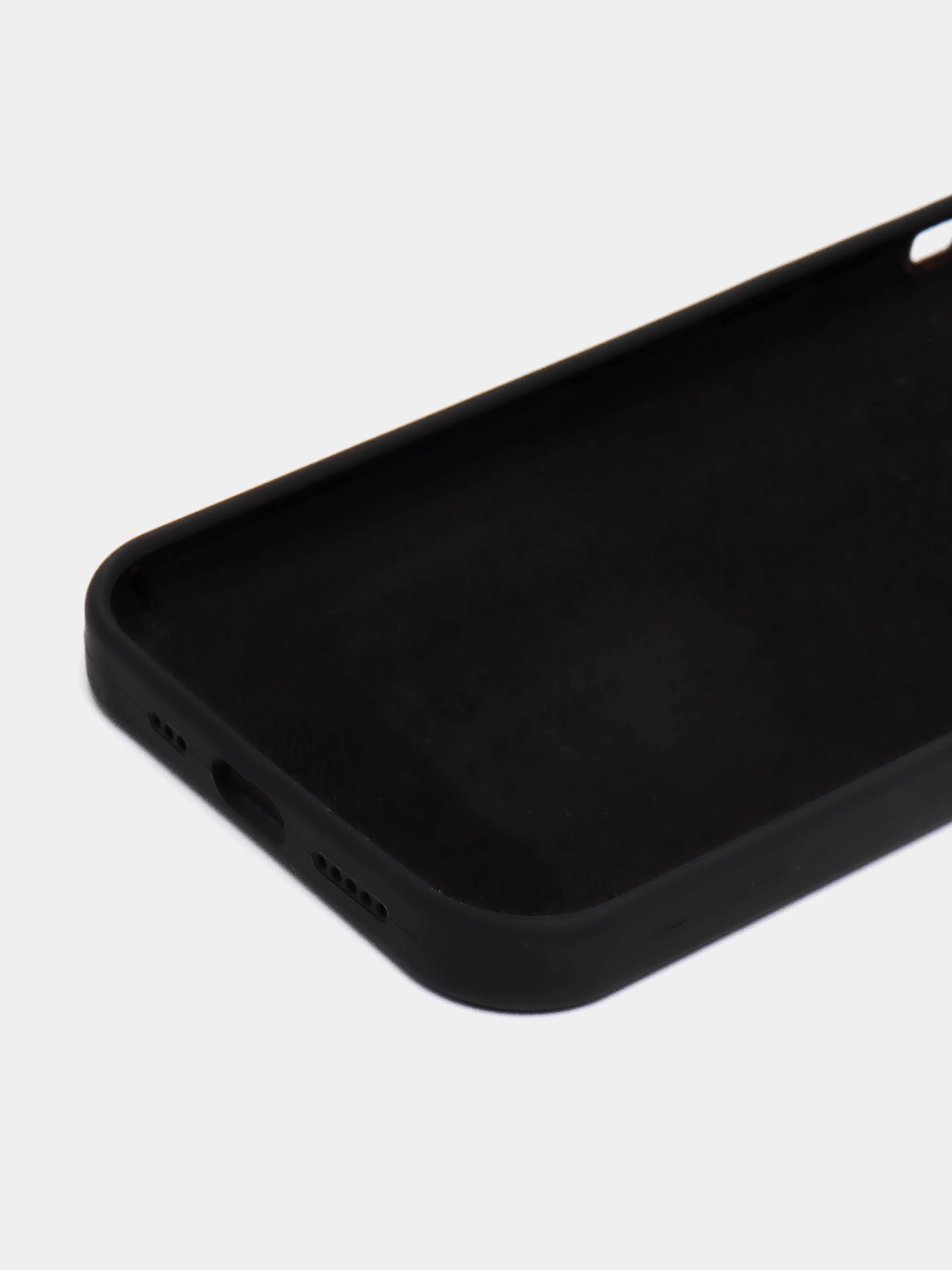 Черный чехол Silicone Case для iPhone 12 / iPhone 12 Pro, закрытый низ