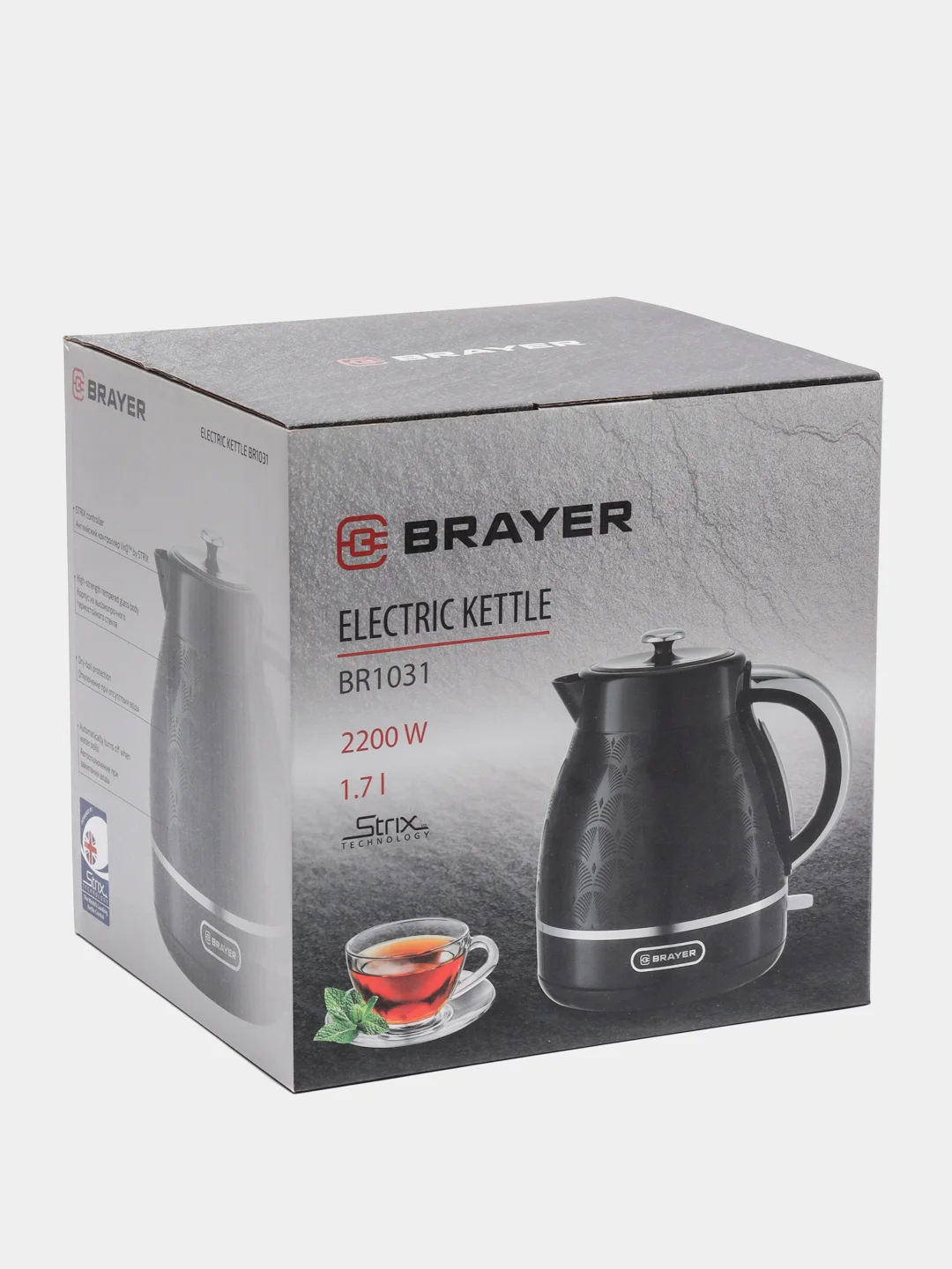 Чайник электрический мощность 2200 Вт, 1.7 л BRAYER BR1031
