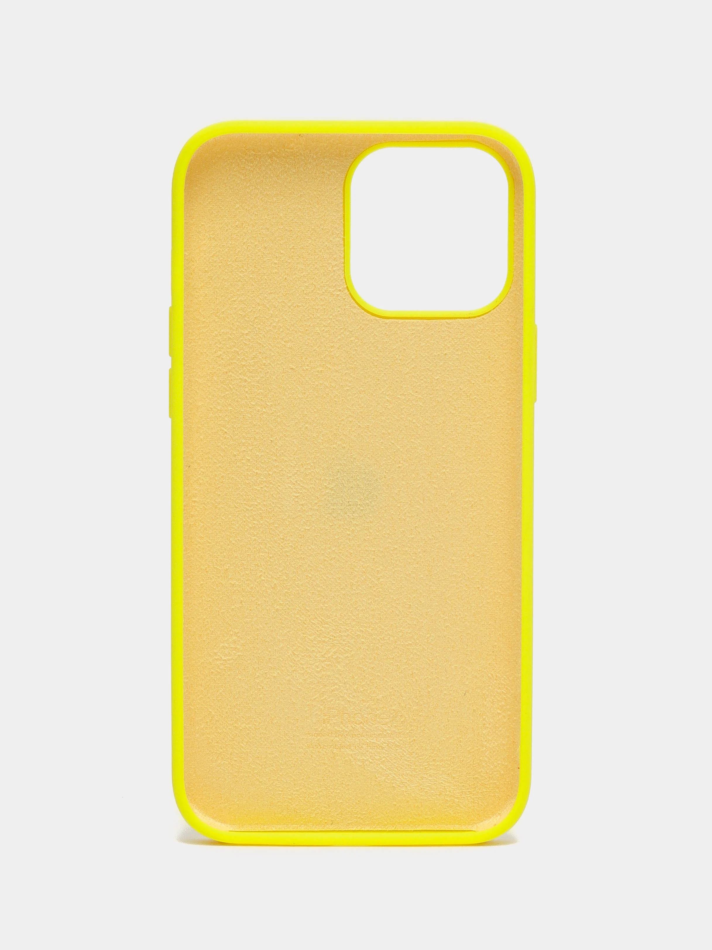 Лимонный чехол Silicone Case для iPhone 13 Pro Max с закрытым низом