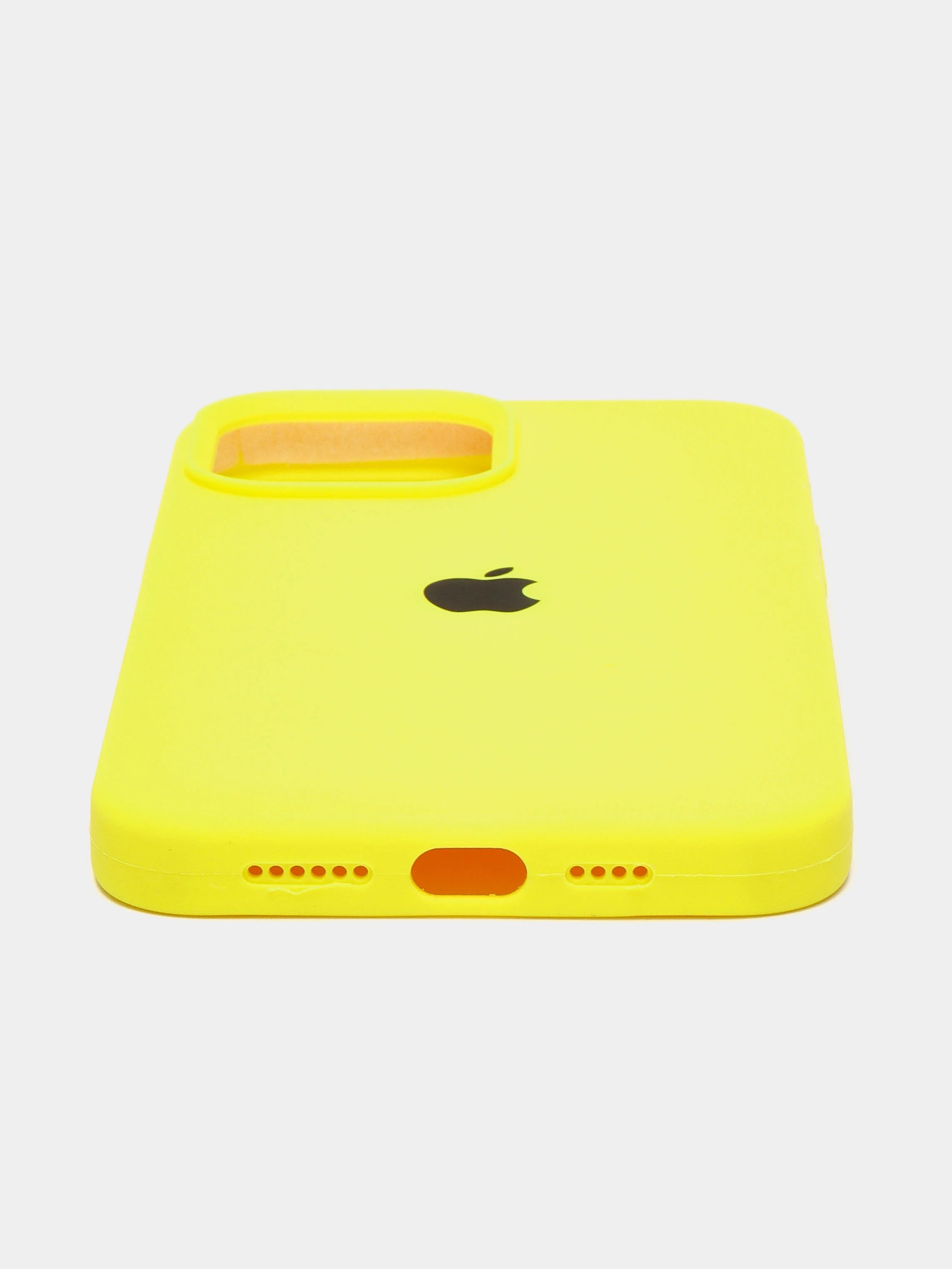 Лимонный чехол Silicone Case для iPhone 13 Pro Max с закрытым низом