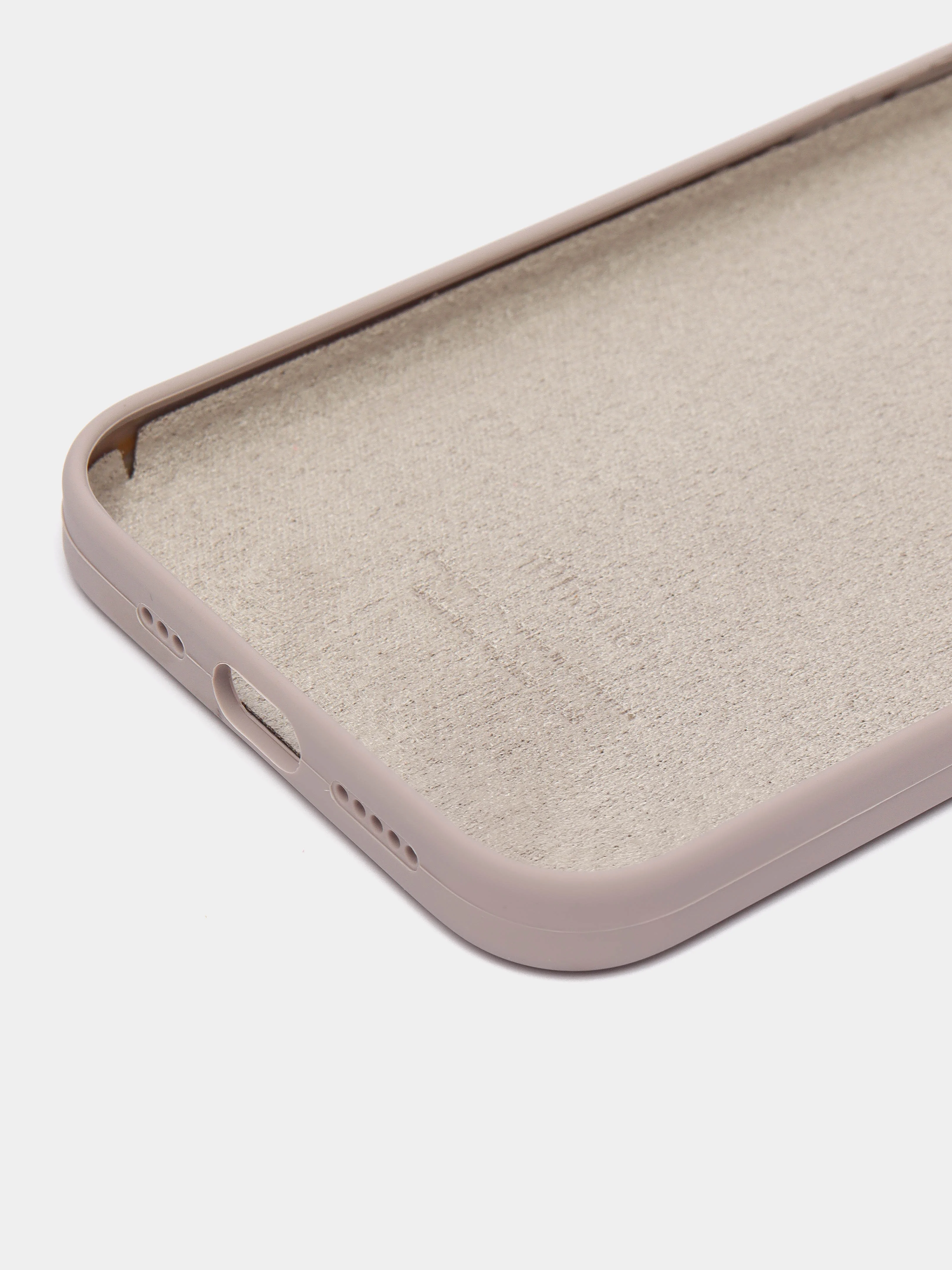 Бежевый меланж чехол Silicone Case для iPhone 12 / iPhone 12 Pro, закрытый низ