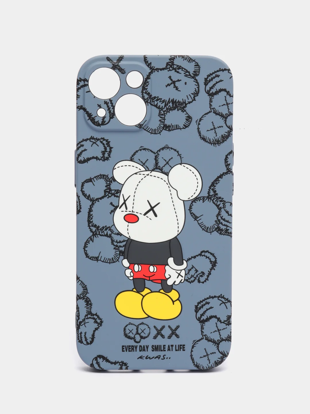Небесно-голубой чехол KAWS для iPhone 13