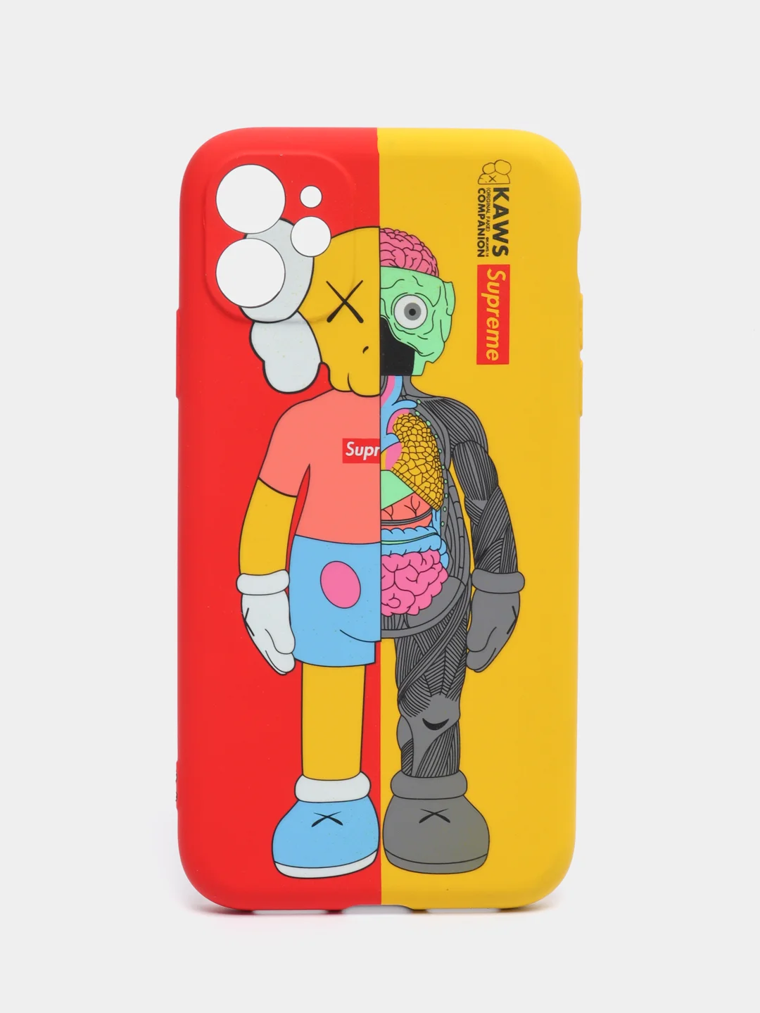 Желтый чехол для iPhone 11 KAWS