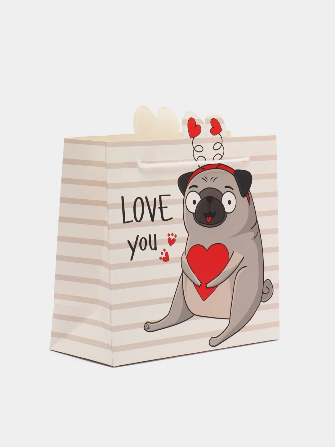 Пакет подарочный Love you, 25 х 26 х 10 см