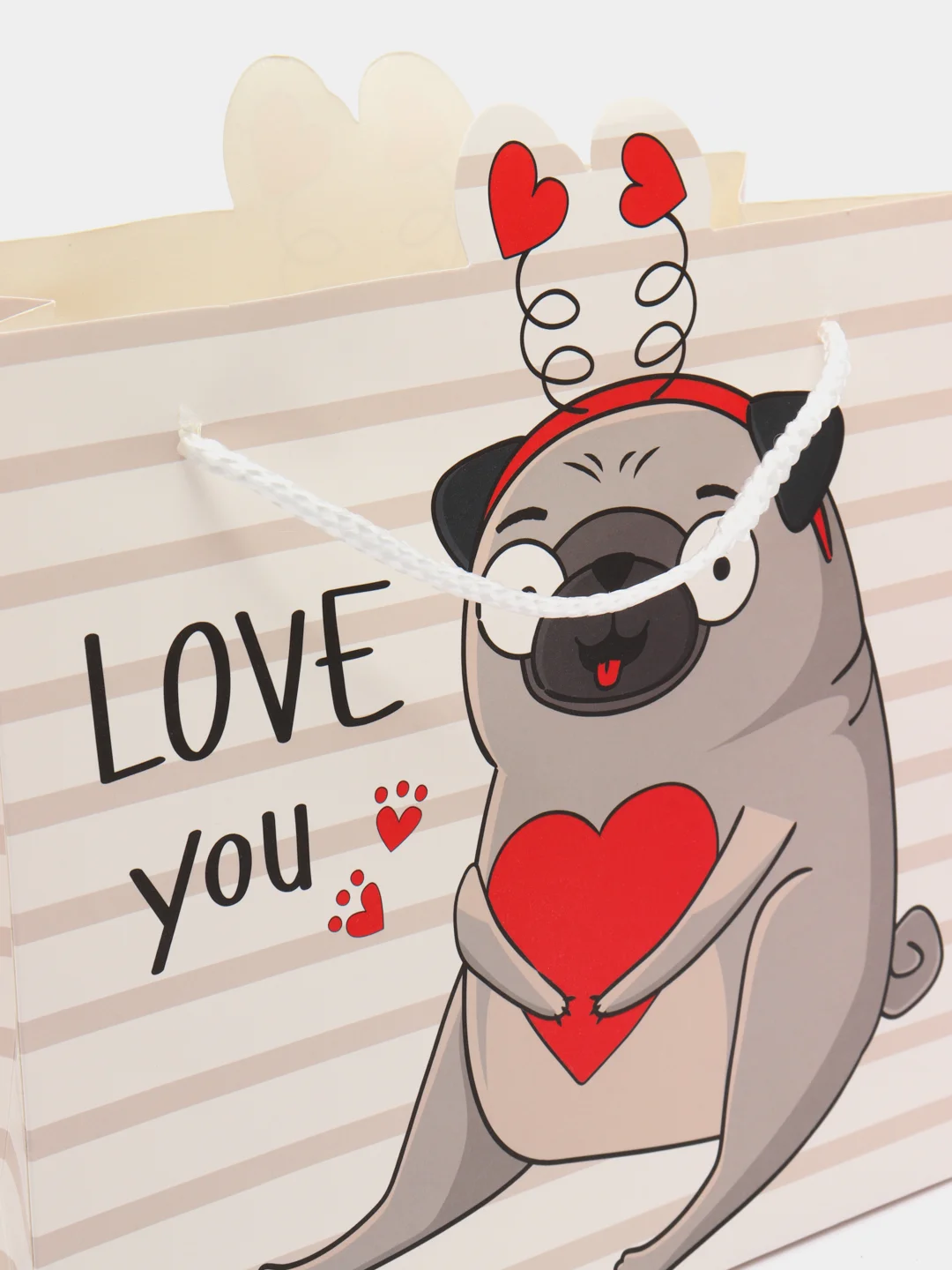 Пакет подарочный Love you, 25 х 26 х 10 см