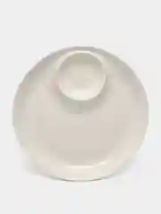 Блюдо фарфоровое с соусником White Label, d=25 см, цвет белый