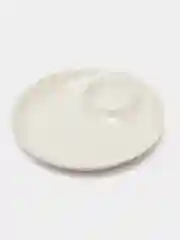 Блюдо фарфоровое с соусником White Label, d=25 см, цвет белый