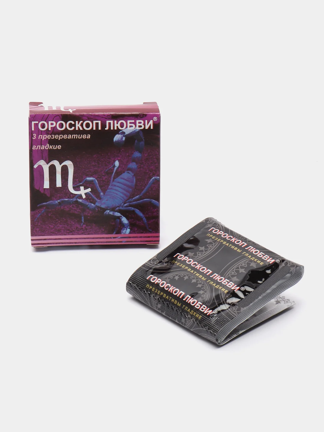 Тёмно-розовый презервативы "Гороскоп любви", 3 штуки