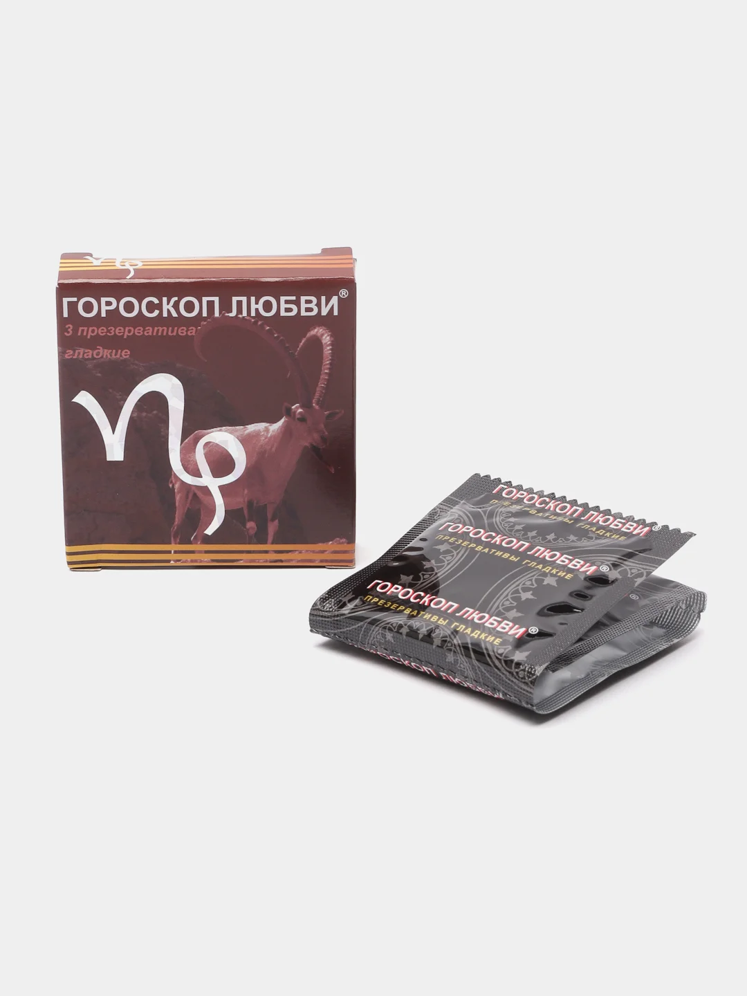 Бордовый презервативы "Гороскоп любви", 3 штуки