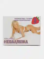 Белый презервативы "Неваляшка" с ароматом клубники, 3 штуки