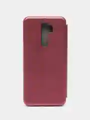 Бордовый чехол-книжка для Xiaomi Redmi Note 8 Pro из экокожи (Редми Ноте 8 Про)