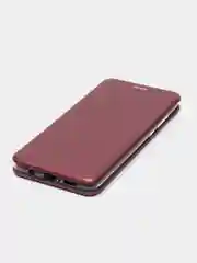 Бордовый чехол-книжка для Xiaomi Redmi Note 8 Pro из экокожи (Редми Ноте 8 Про)