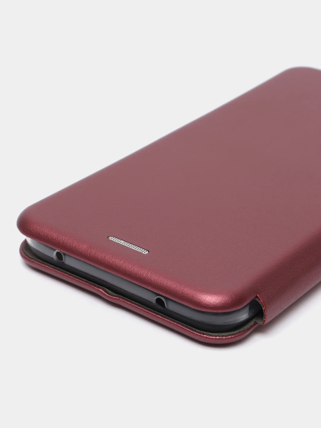 Бордовый чехол-книжка для Xiaomi Redmi Note 8 Pro из экокожи (Редми Ноте 8 Про)