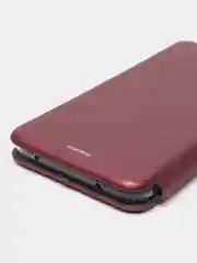 Бордовый чехол-книжка для Xiaomi Redmi Note 8 Pro из экокожи (Редми Ноте 8 Про)