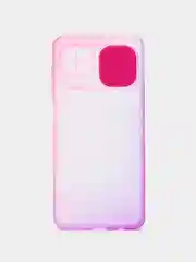 Розовый чехол для Samsung Galaxy A12 (Самсунг Гэлакси А12), со шторкой для защиты камеры