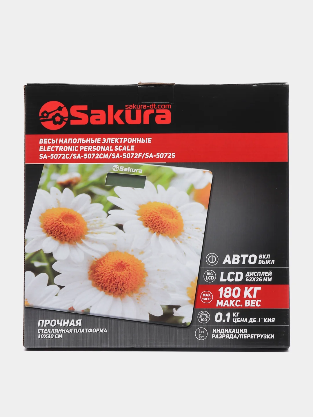 Весы напольные Sakura SA-5072F электронные, орхидеи, до 150 кг
