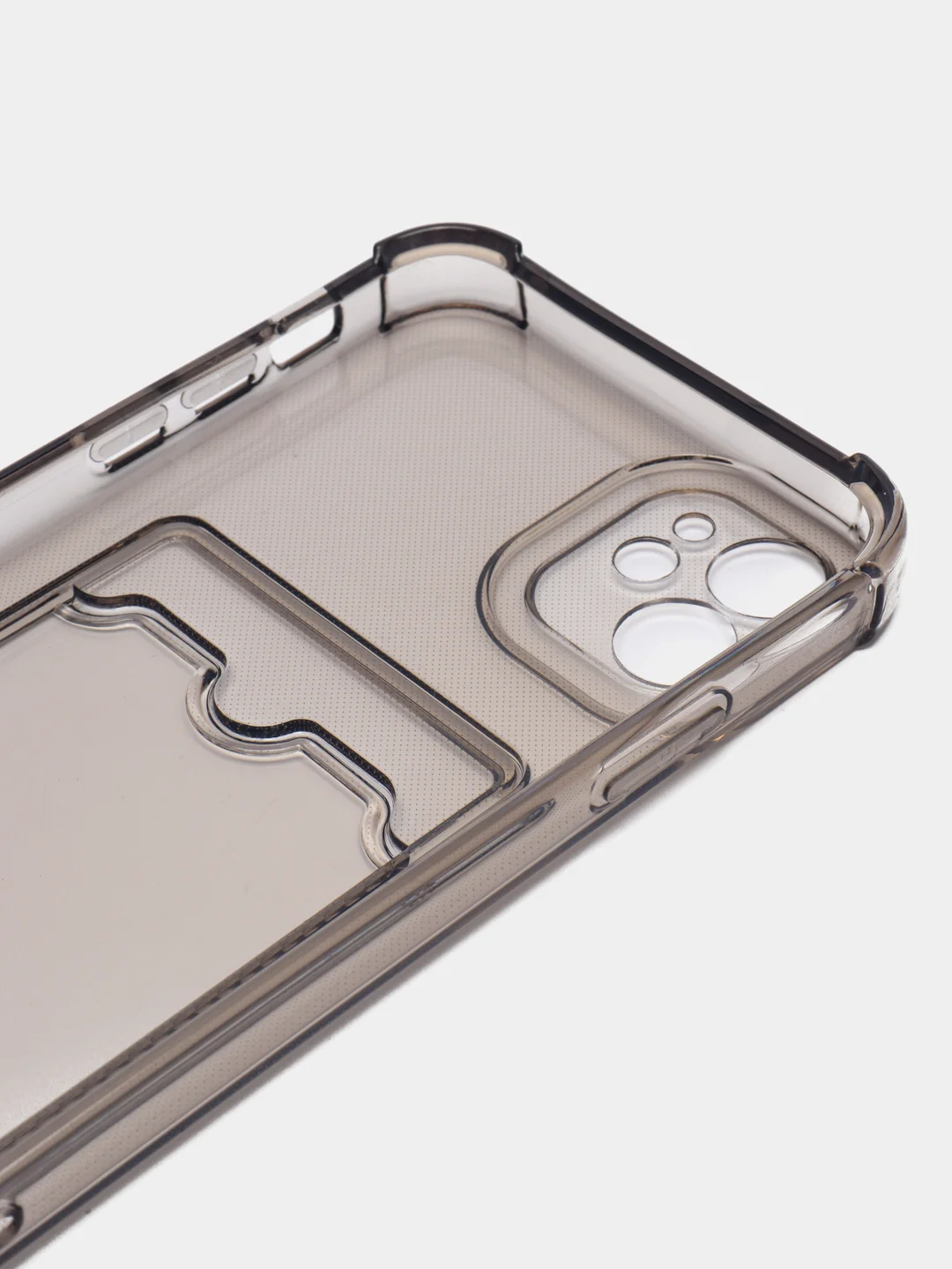 Серый металлик чехол с карманом для карт iPhone XR, 11, 12, 13, 14, Pro, Pro Max, Plus, 7, 8, айфон