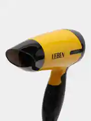 Желтый фен дорожный со складной ручкой Leben, 2 режима, 1000 Вт
