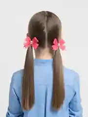 Коралловый бантики для волос на резинке, 2 штуки