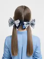 Синий бантики на резинке, 2 штуки