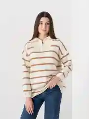 Бежевый свитер женский, оверсайз