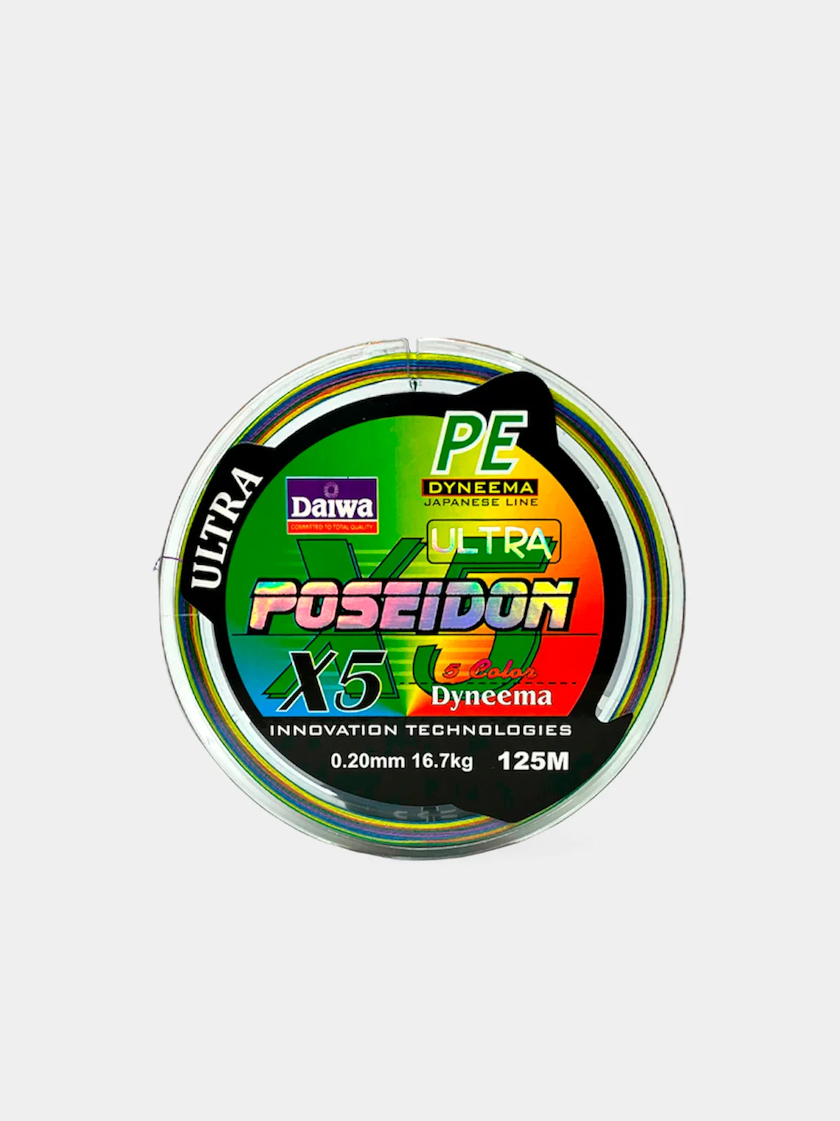 Плетеный шнур-леска DAIWA Poseidon Ultra X5 Color, 125 м, цветовой маркер 10 м