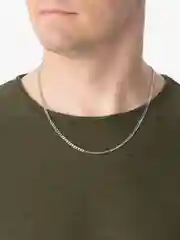 Серебряный цепь мужская на шею, нержавеющая сталь