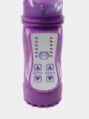 Фиолетовый вибратор двойной "Кролик", роторный, со стимуляцией клитора