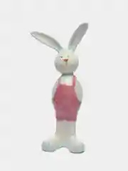 Сувенир "Зайчик в розовом комбинезоне", керамика, 11,8 х 6,5 х 24 см