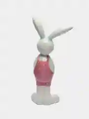 Сувенир "Зайчик в розовом комбинезоне", керамика, 11,8 х 6,5 х 24 см