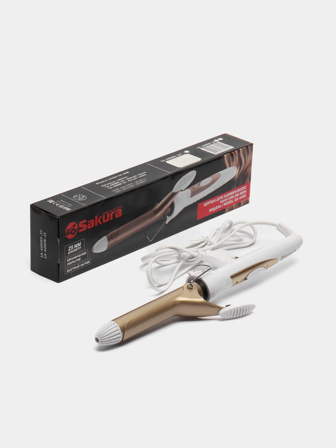 Белый щипцы д/завивки  SA-4400W-25, 25Вт