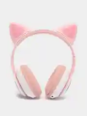 Розовый безпроводные Bluetooth наушники с кошачими светящими ушками CAT STN-28