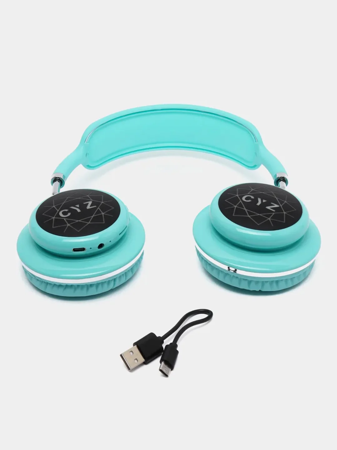 Бирюзовый беспроводные полноразмерные наушники CYZ-MAX22 Pro, светящиеся с LED индикатором