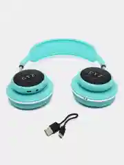 Бирюзовый беспроводные полноразмерные наушники CYZ-MAX22 Pro, светящиеся с LED индикатором