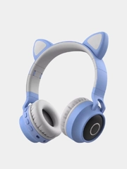 Беспроводные светящиеся наушники с bluetooth кошачьи ушки