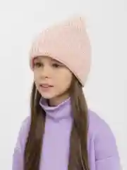 Пудровый шапка для девочки,шапка детская,шапка для ребенка ,шапка подростковая с подворотом Турция