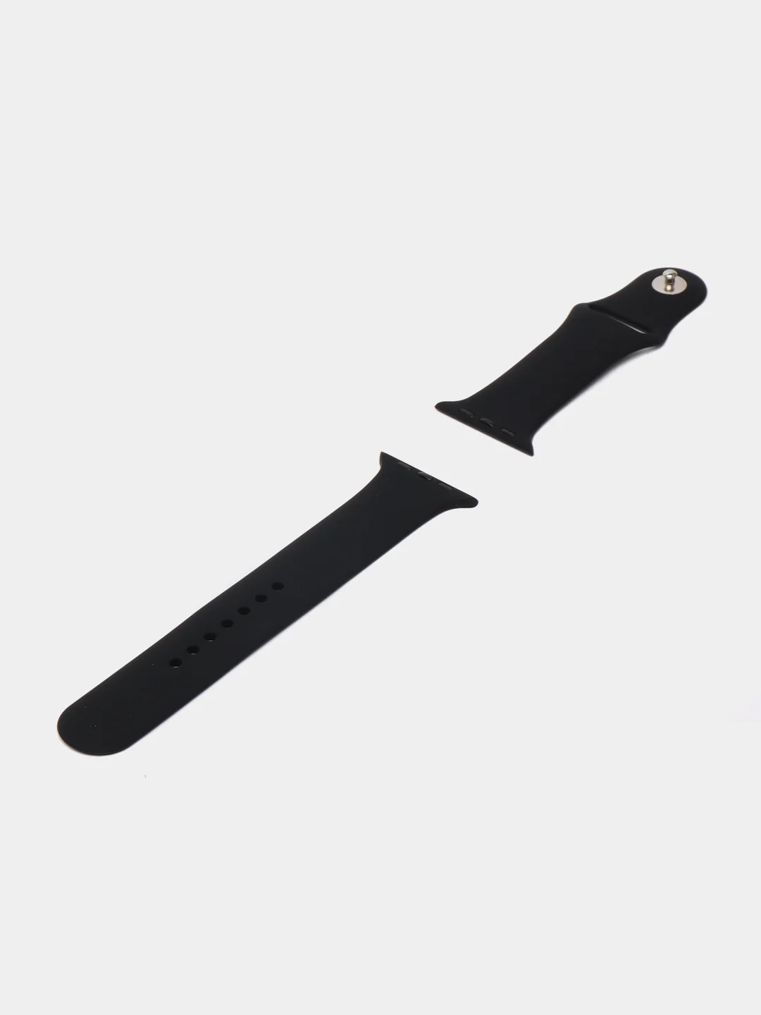 Черный силиконовый ремешок для Apple Watch 3, 4, 5, 6, SE, 7 на 38/42/40/44/45