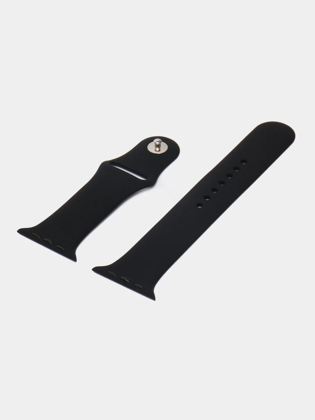 Черный силиконовый ремешок для Apple Watch 3, 4, 5, 6, SE, 7 на 38/42/40/44/45