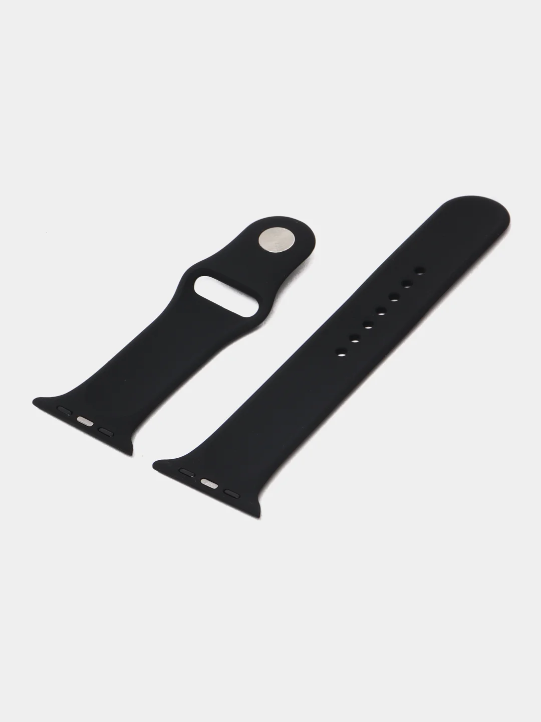 Черный силиконовый ремешок для Apple Watch 3, 4, 5, 6, SE, 7 на 38/42/40/44/45