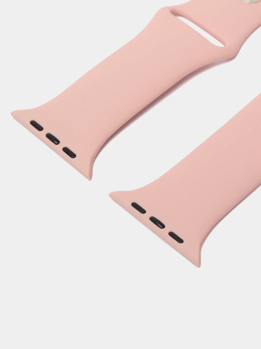 Розовый силиконовый ремешок для Apple Watch 3, 4, 5, 6, SE, 7 на 38/42/40/44/45