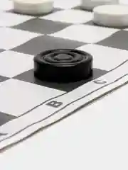 Шашки с виниловым полем, поле 30 х 30 см, d=3 см, h=0,9 см