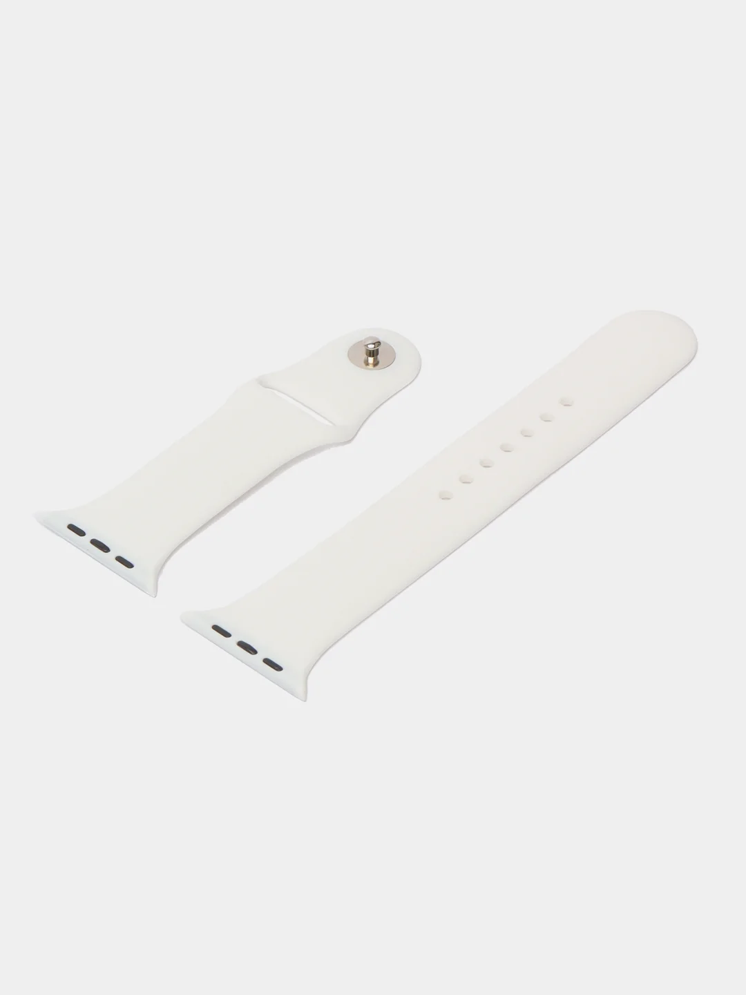 Белый силиконовый ремешок для Apple Watch 3, 4, 5, 6, SE, 7 на 38/42/40/44/45
