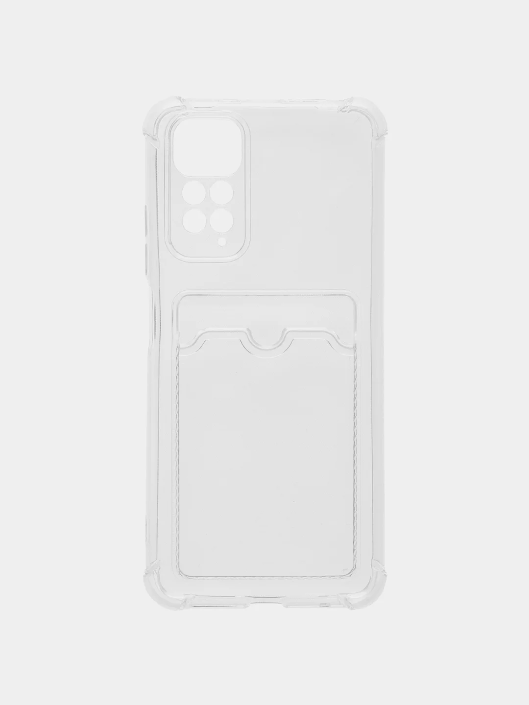 Прозрачный чехол для Xiaomi Redmi 9С/9Т/10/10C/Note 8/9 Pro/9S/10/10s/11/11s, c карманом для карт