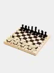 Шахматы обиходные (доска дерево 29х29 см, фигуры пластик, король h=6.2 см)
