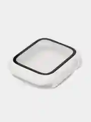 Белый бампер чехол на часы Apple Watch 41мм, кейс накладка с защитным стеклом